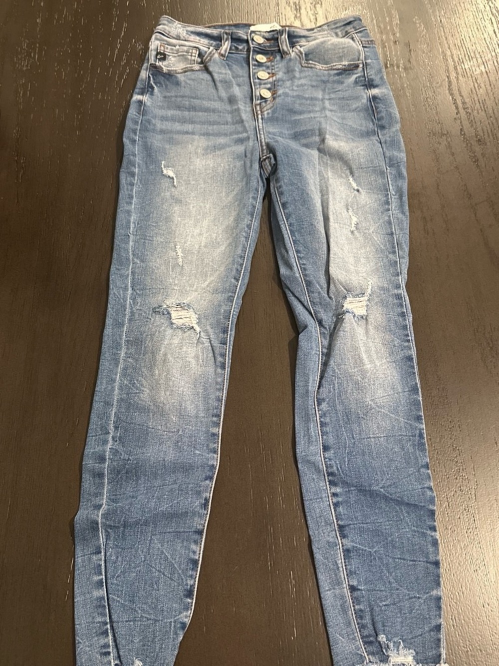 KanCan Women's Light Blue Distressed Skinny Jeans